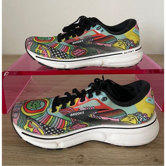 Brooks Ghost 15 Women 6.5 Rainbow Artist‎ Collab Wednesday Holmes Running Shoes - Picture 2 of 12